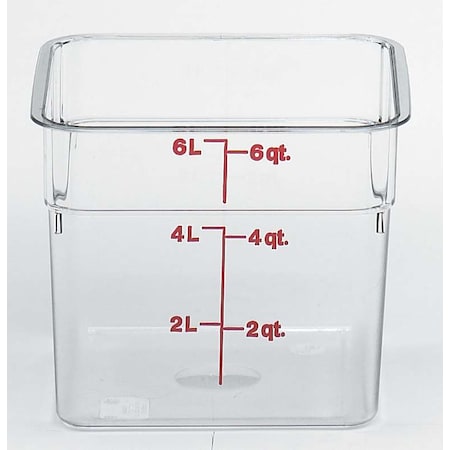 Cambro Cambro 6 qt. Clear Measuring Plastic Square Container, PK6 6SFSCW135